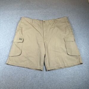Izod 0-7 Canvas Cargo Shorts Mens 42 Beige Metrix‎ Fit 100% Cotton 9.5 in Inseam